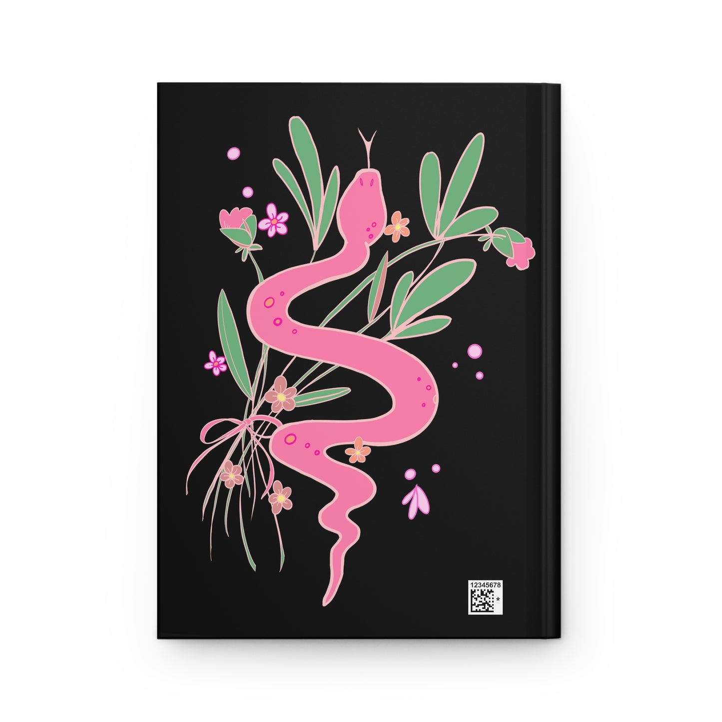 Punky Pink Floral Snake Blank Lined Journal