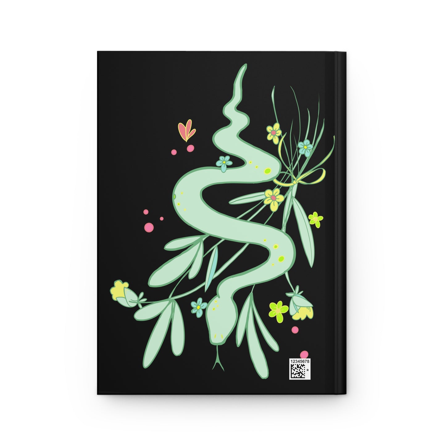Green Floral Snake Blank Lined Journal