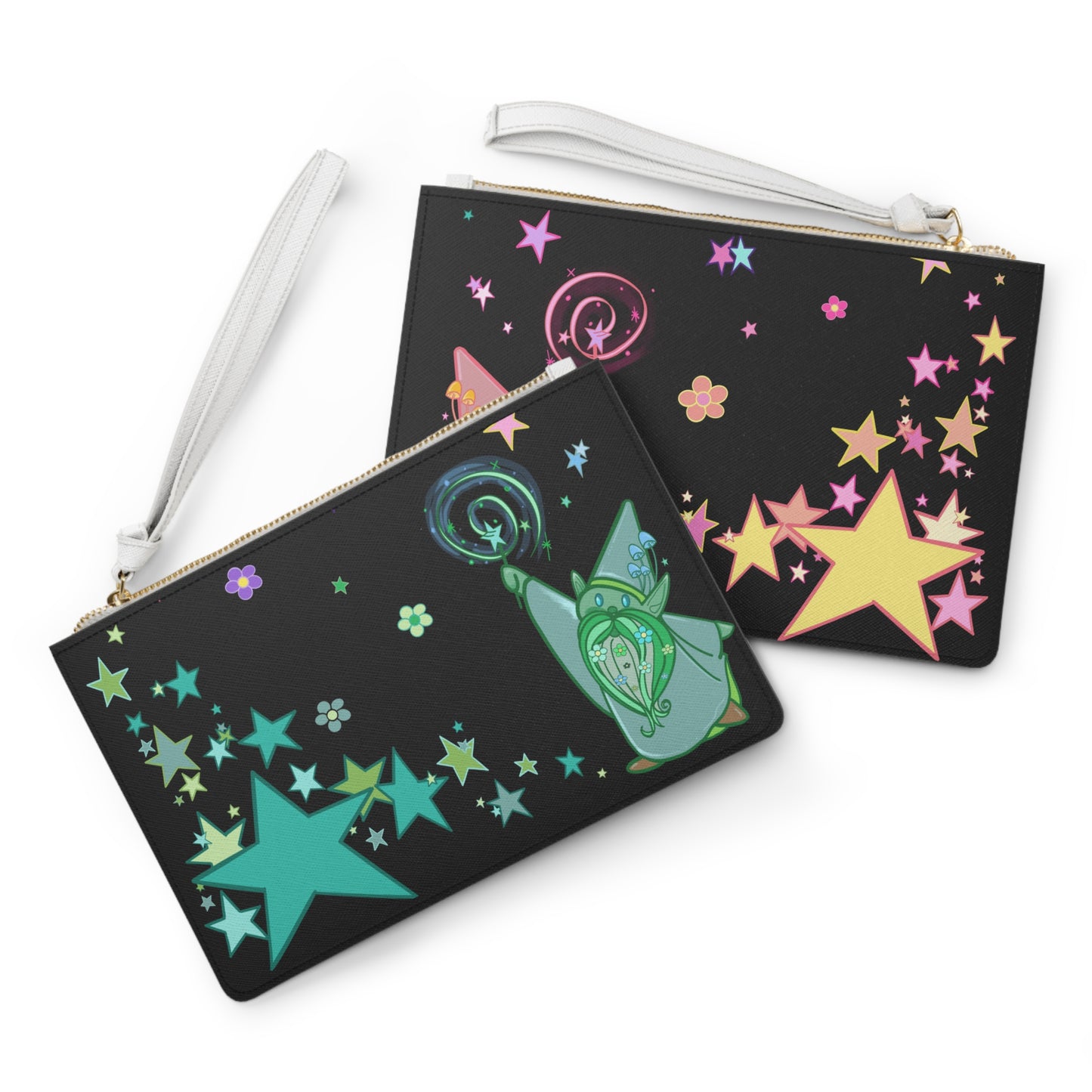 Dawn and Dusk Gnome Magicians Vegan Clutch Bag
