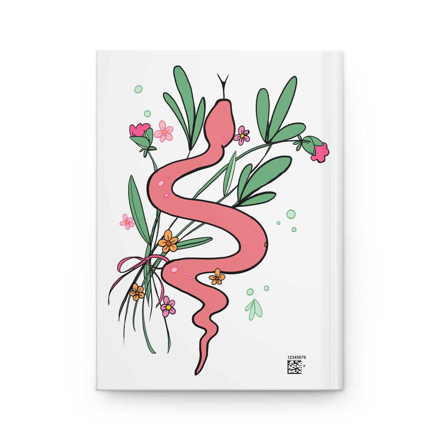 Peach Passionflower Snake Blank Lined Journal