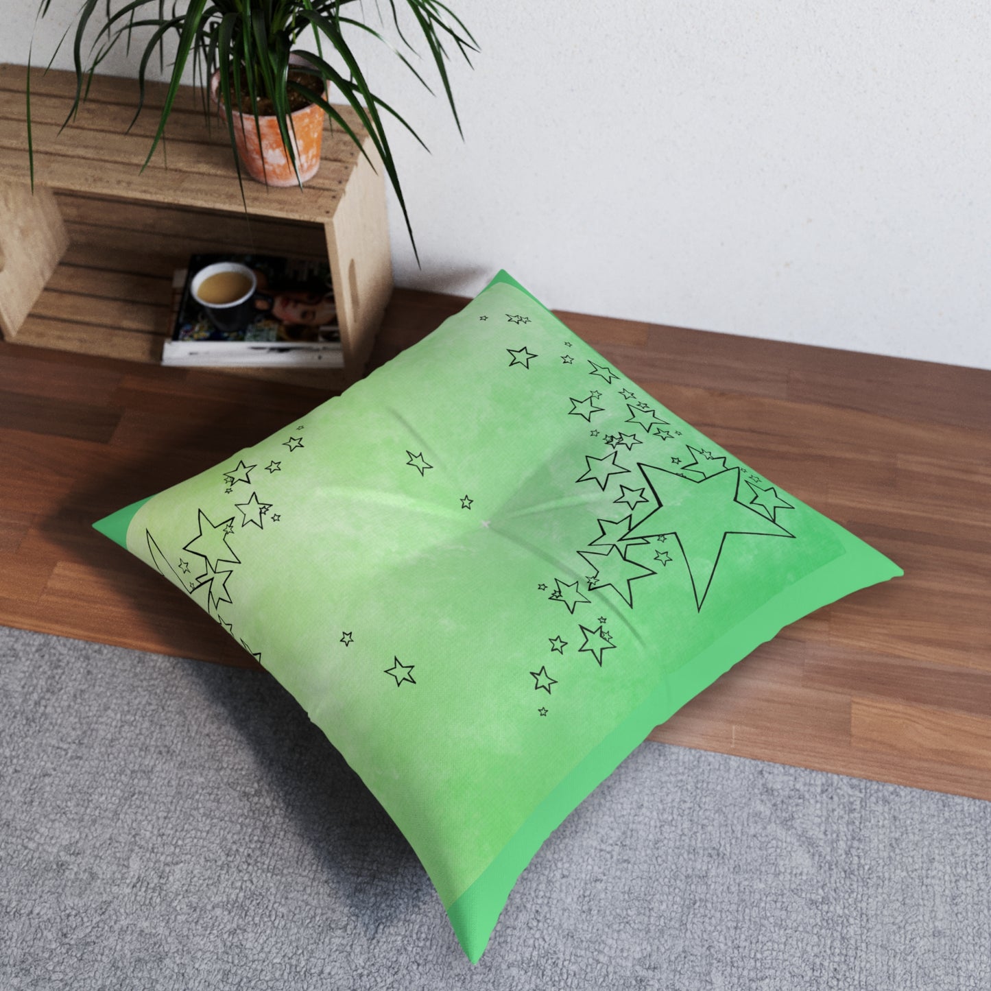 Jade Star Square Floor Pillow