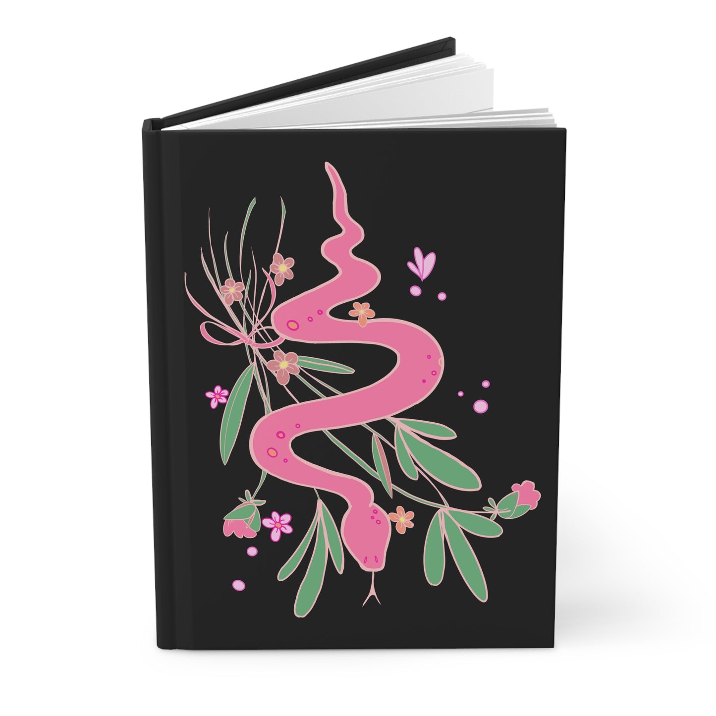 Punky Pink Floral Snake Blank Lined Journal