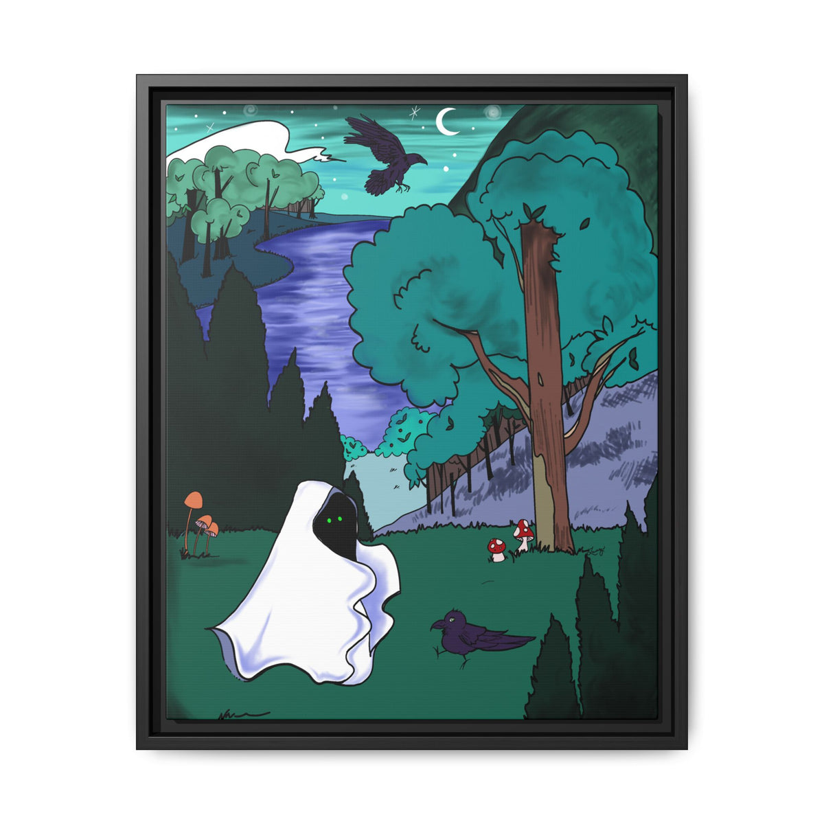 Wall Art: A Ghastly Forst Walk Framed Print on Matte Canvas by Lauryn