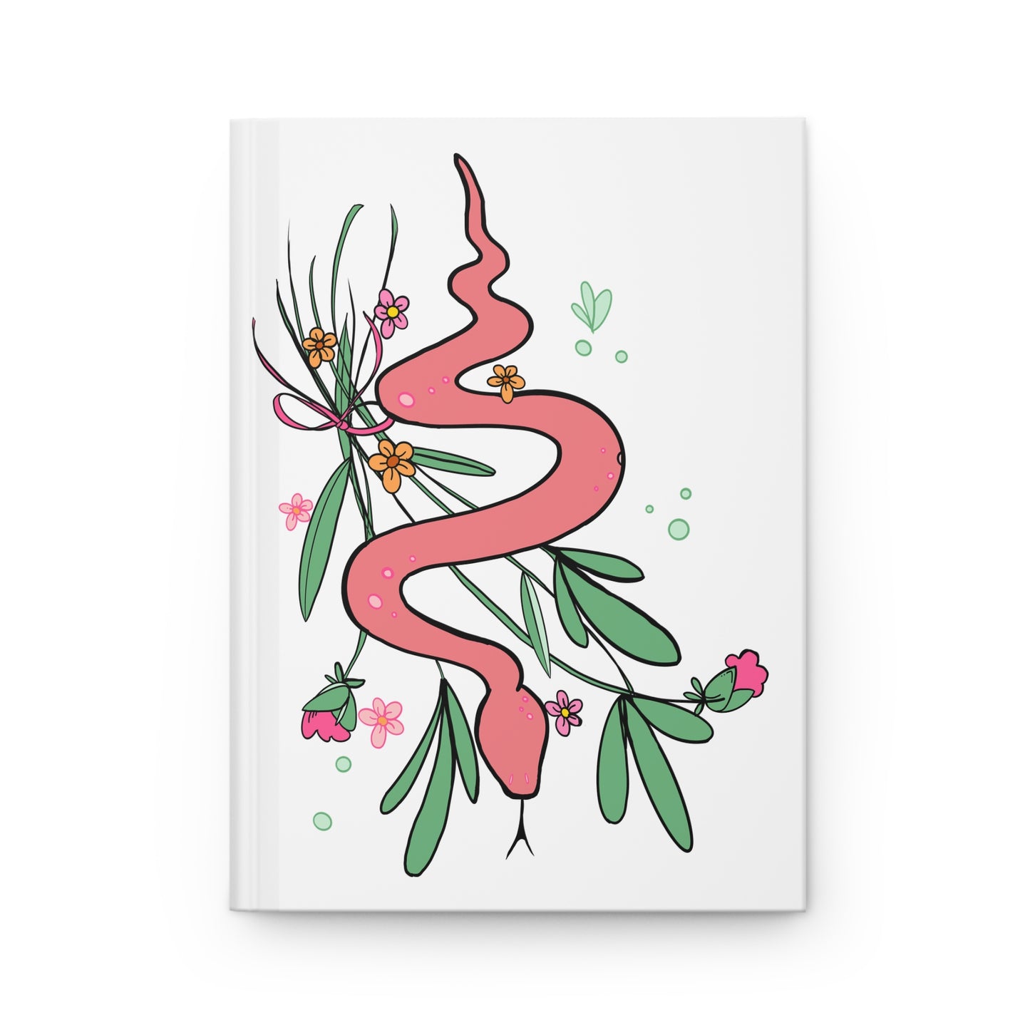 Peach Passionflower Snake Blank Lined Journal