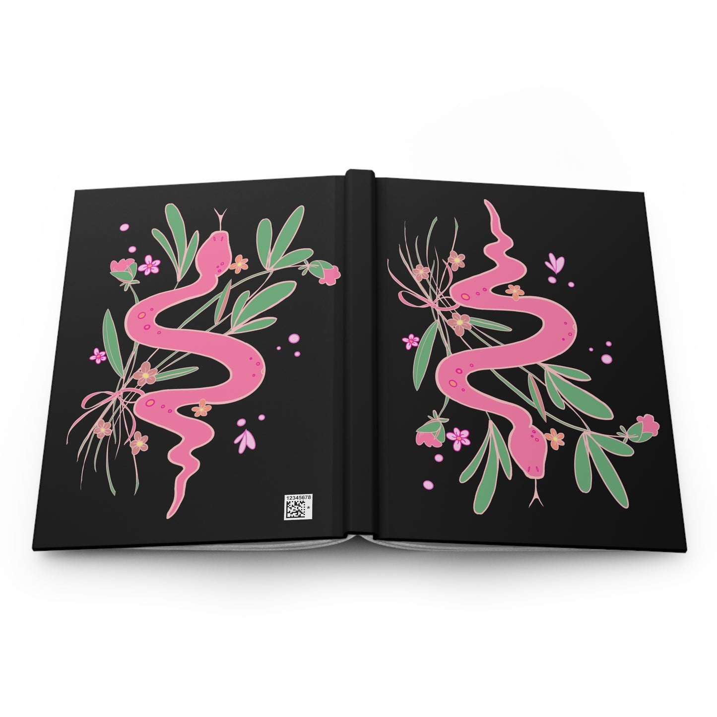 Punky Pink Floral Snake Blank Lined Journal