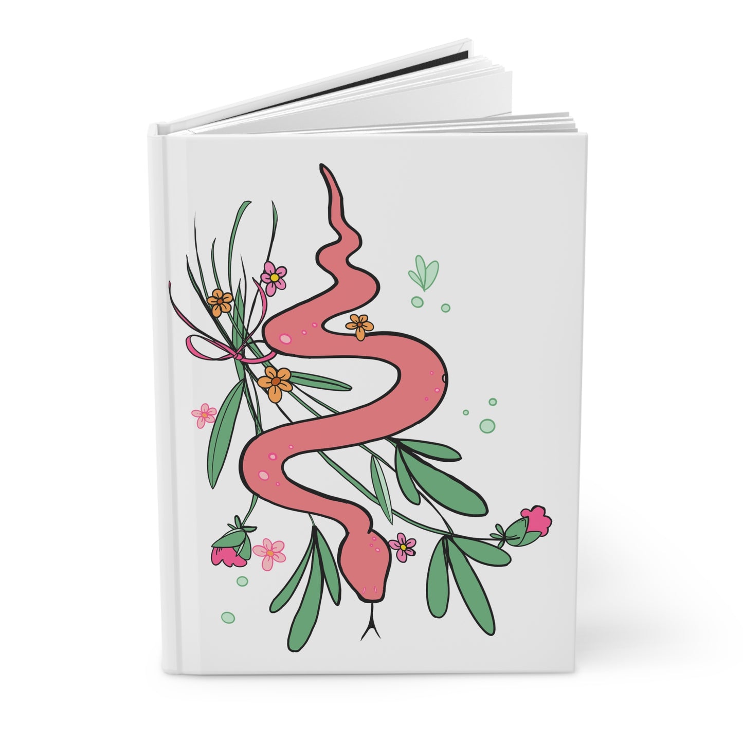 Peach Passionflower Snake Blank Lined Journal