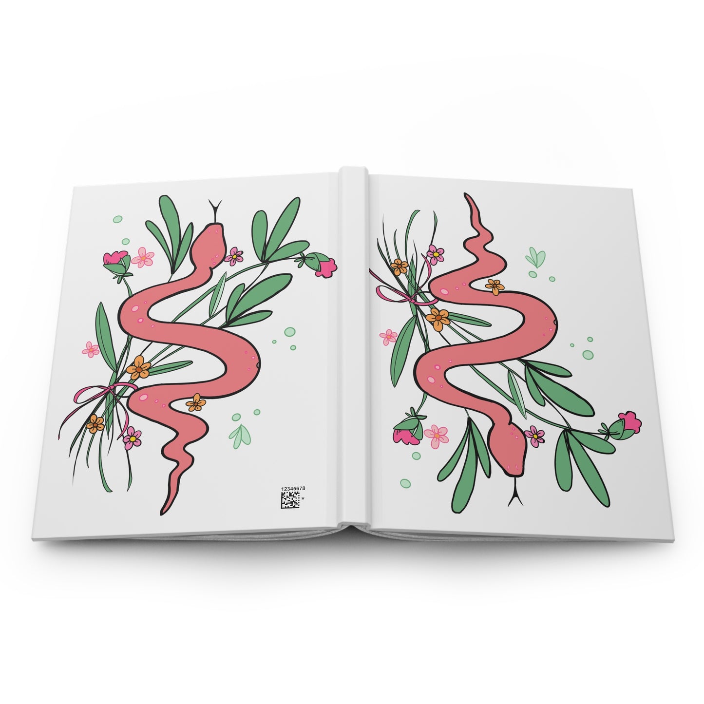 Peach Passionflower Snake Blank Lined Journal