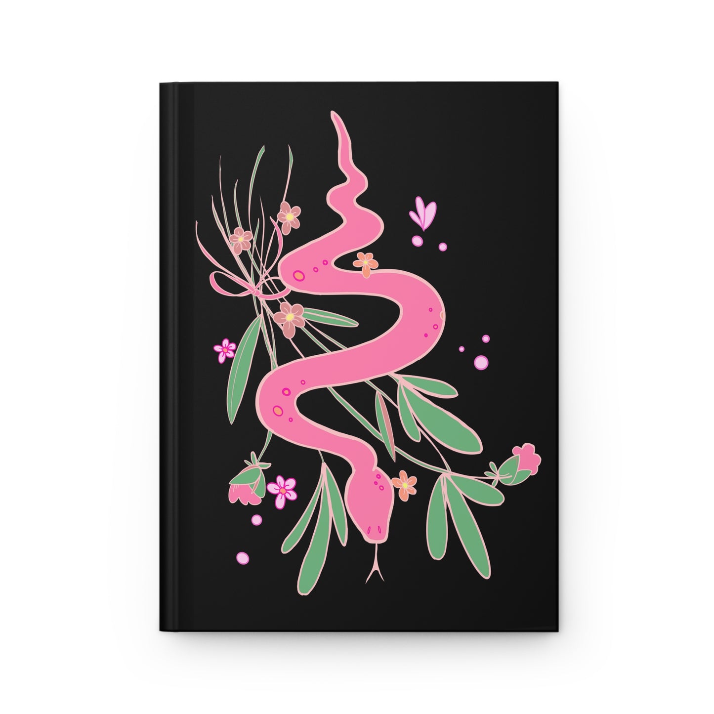Punky Pink Floral Snake Blank Lined Journal