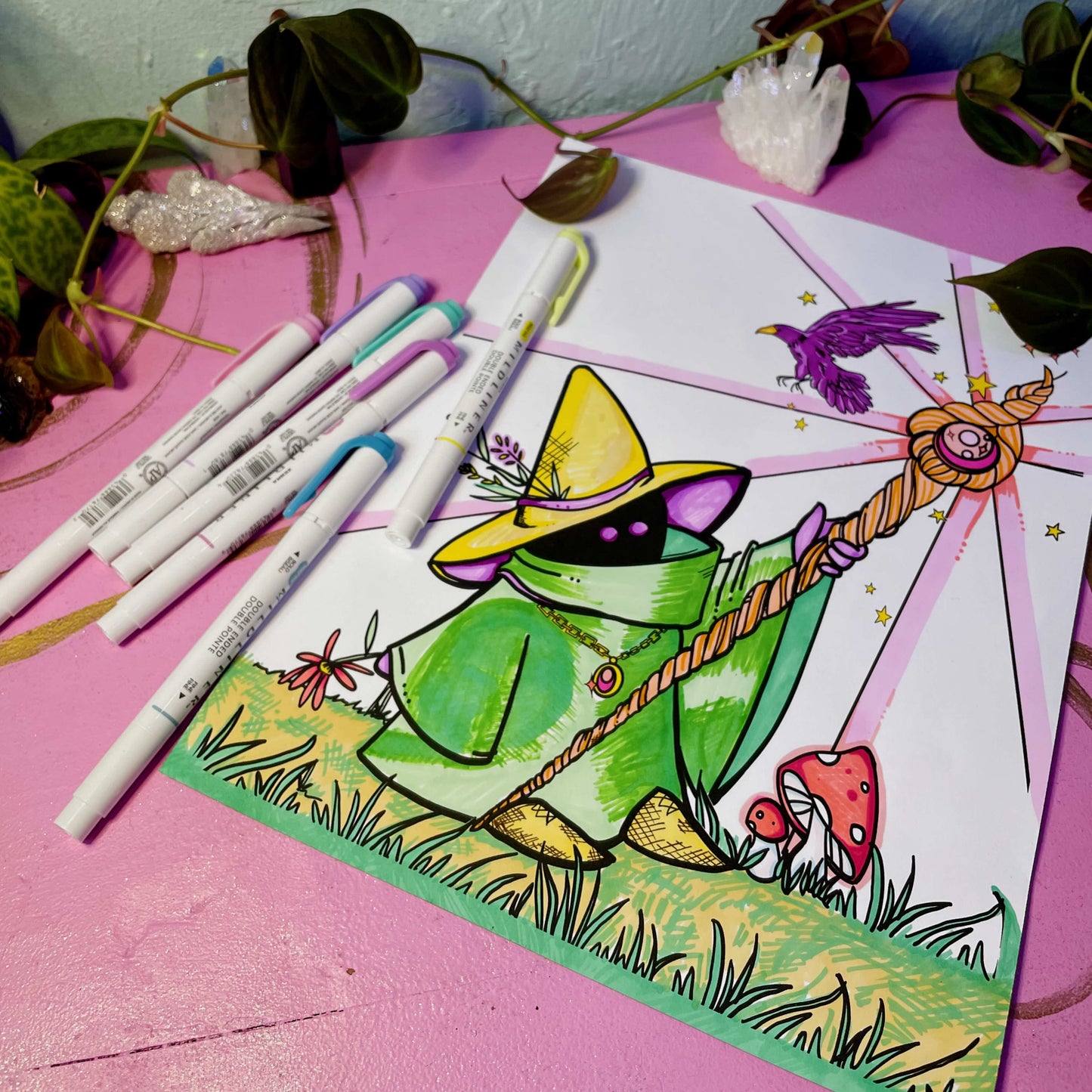Green Mage Colored in Marker