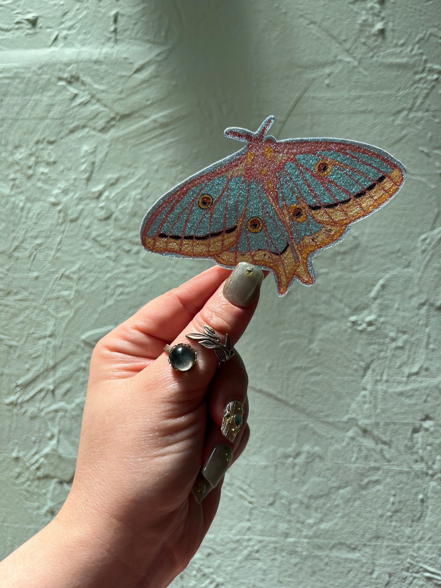 Spanish Moon Moth Glitter Sticker