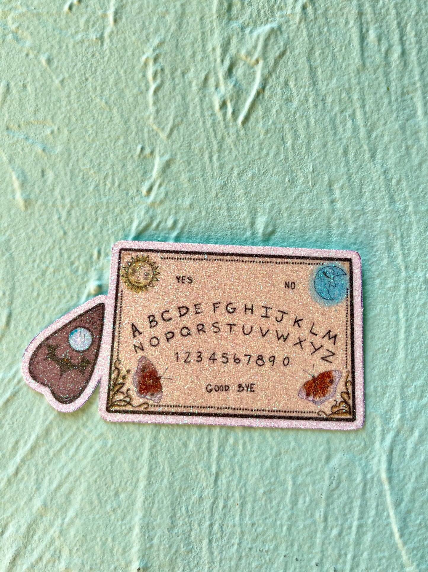 Glitter Ouija Board and Planchette Sticker