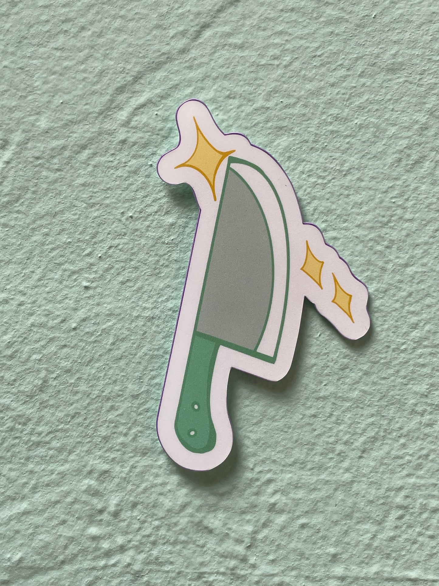 Mint Green Knife Glossy Vinyl Sticker