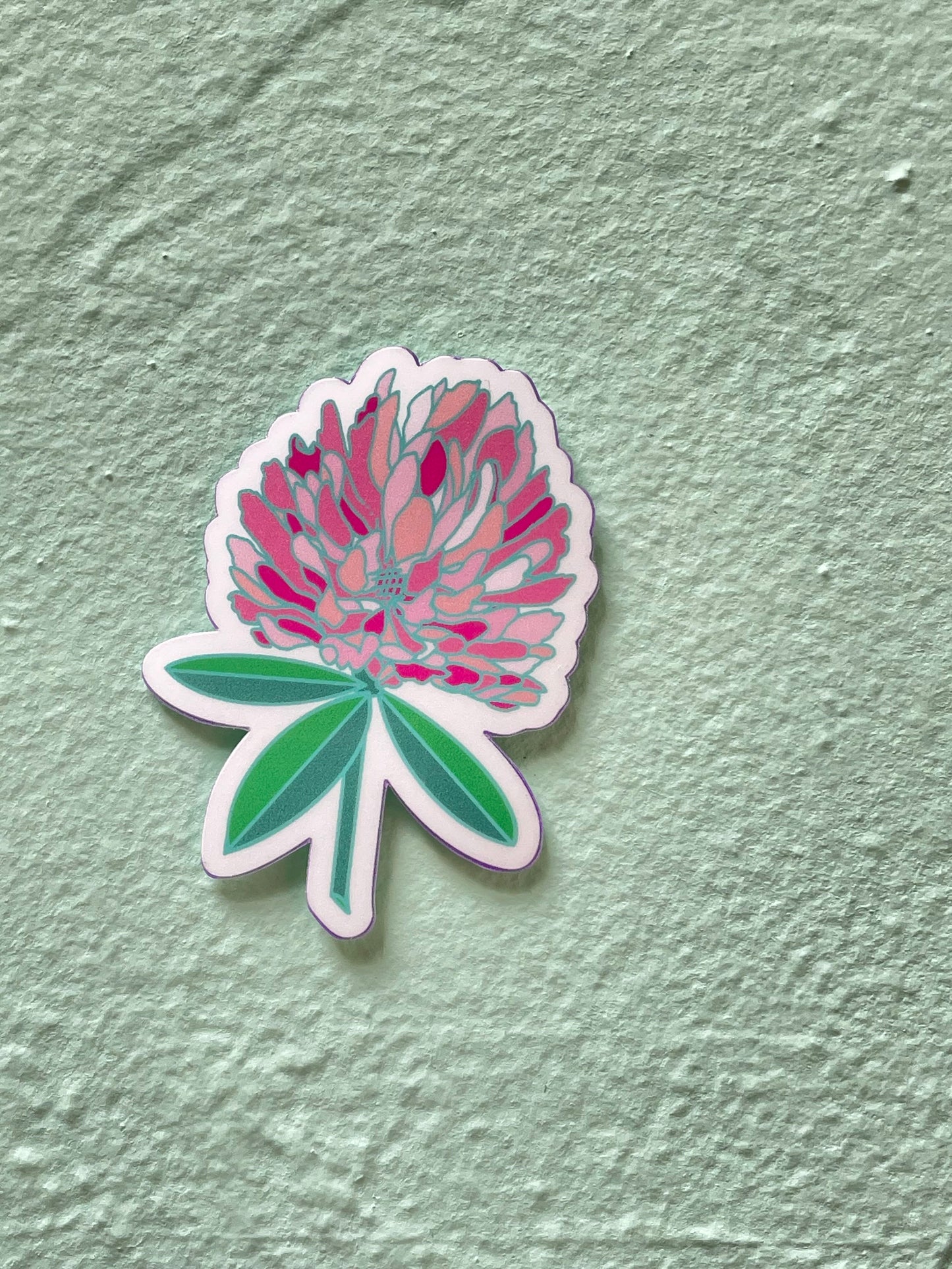 Pastel Passion Clover Flower Glossy Vinyl Sticker