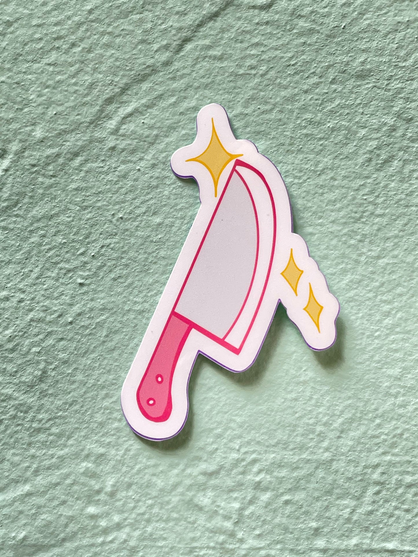 Pink Knife Glossy Vinyl Sticker