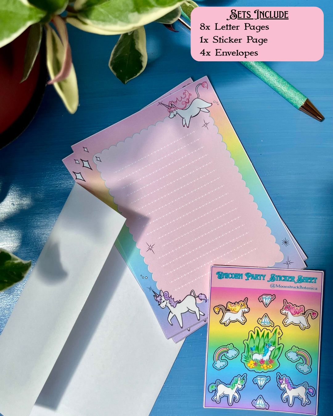 Unicorn Party Letter Writing Set