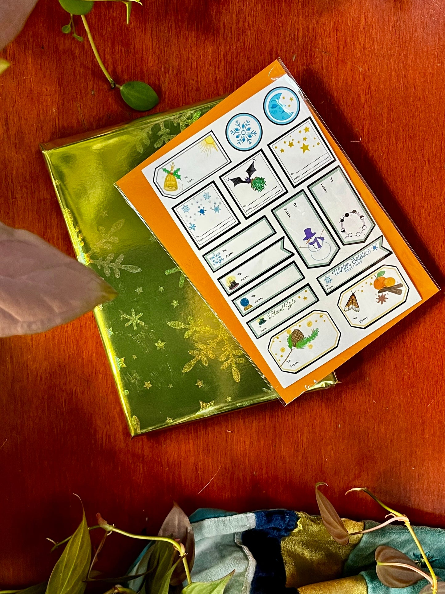 Yule Blessings Gift Tag Stickers | Witchy Solstice Collection