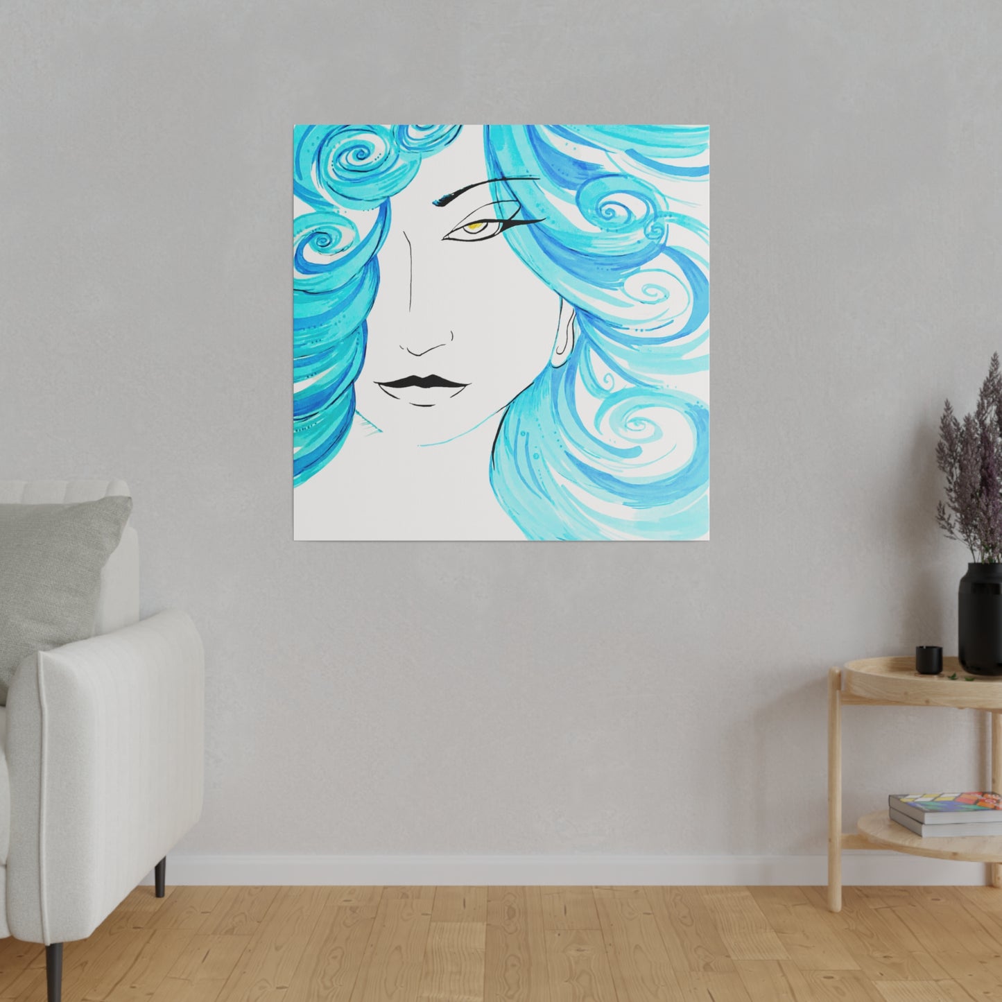 Water Goddess Wall Art Illustration on Canvas