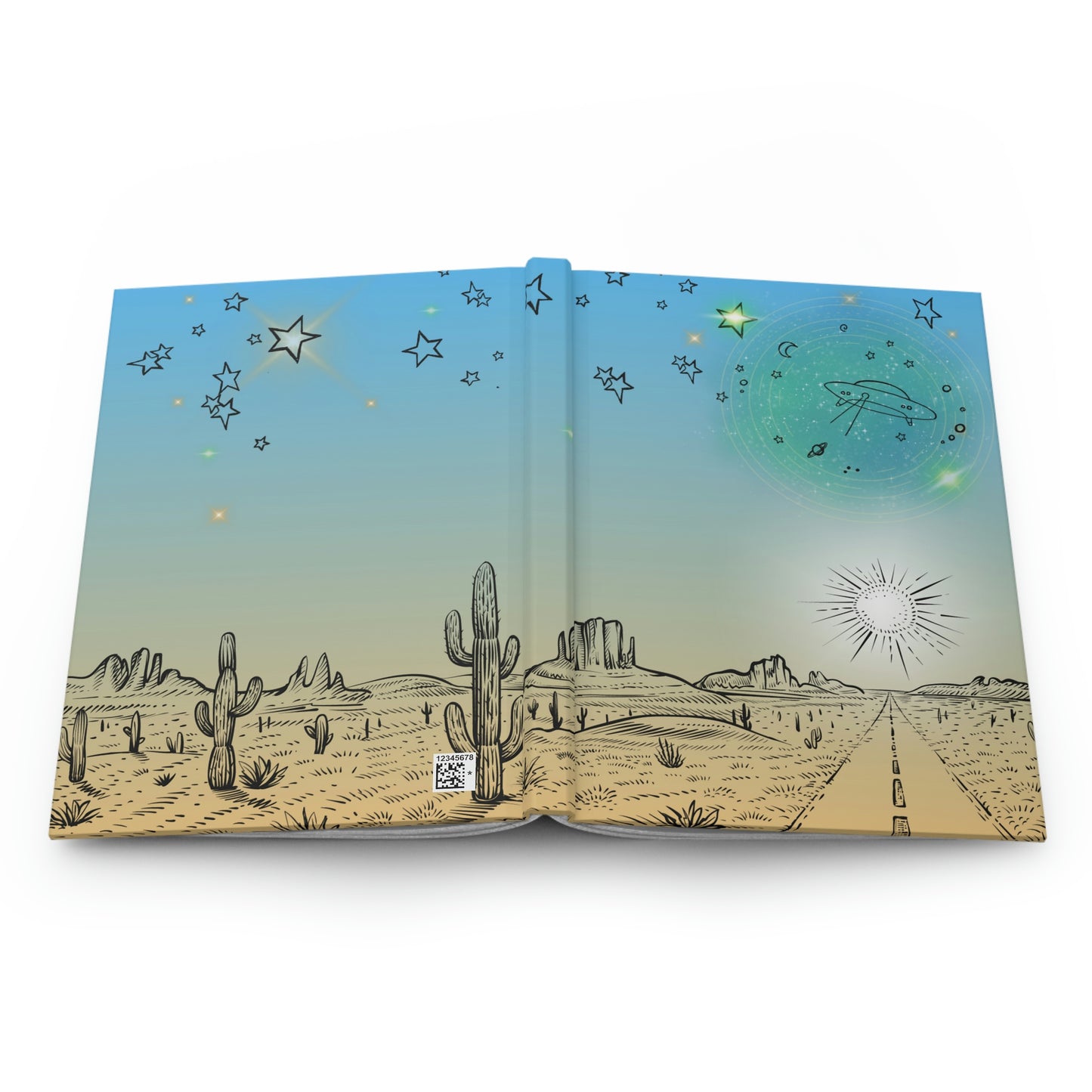 UFO Sighting Over Desert Road Travel Journal