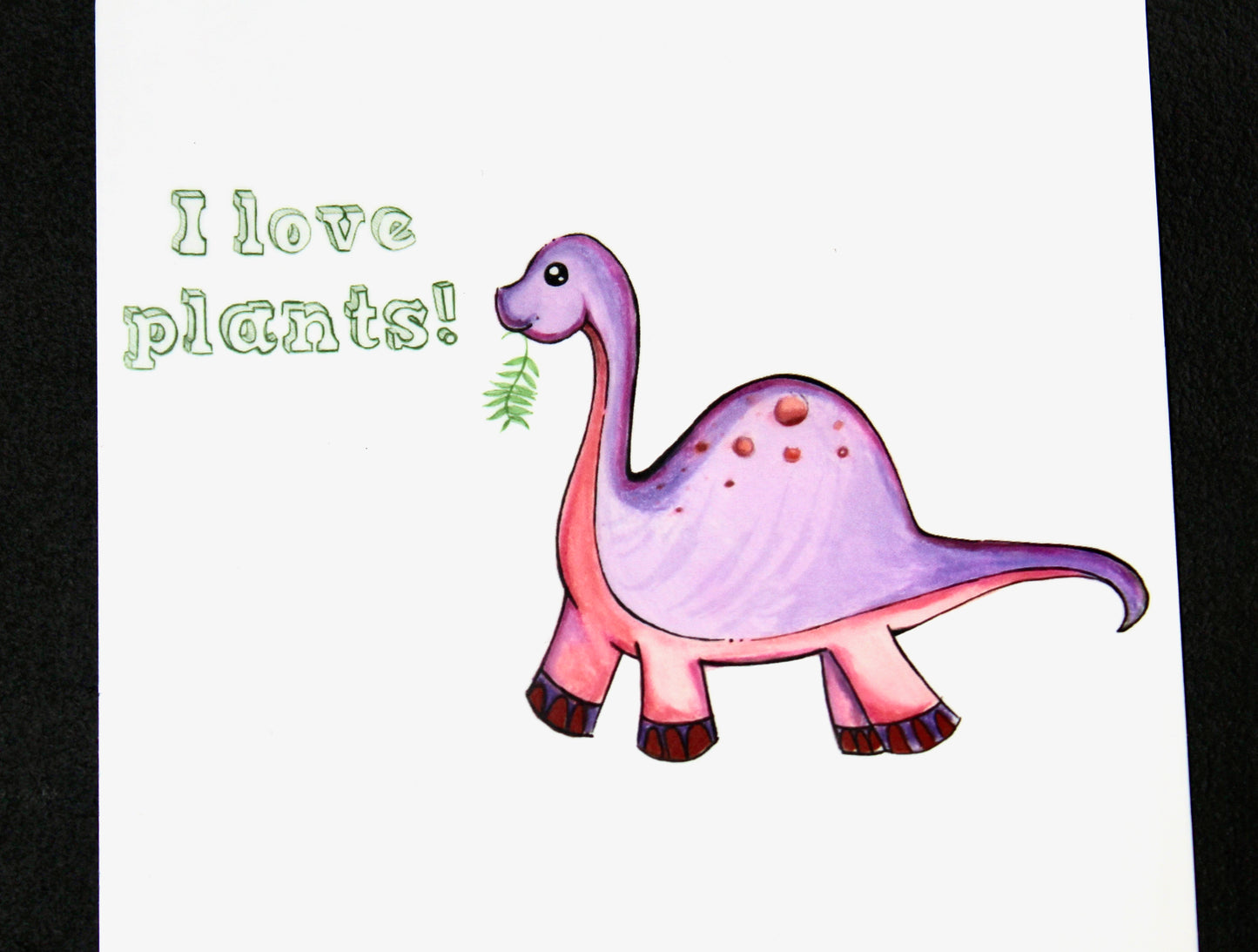 I Love Plants Brontosaurus 4" x 4" Vinyl Stickers