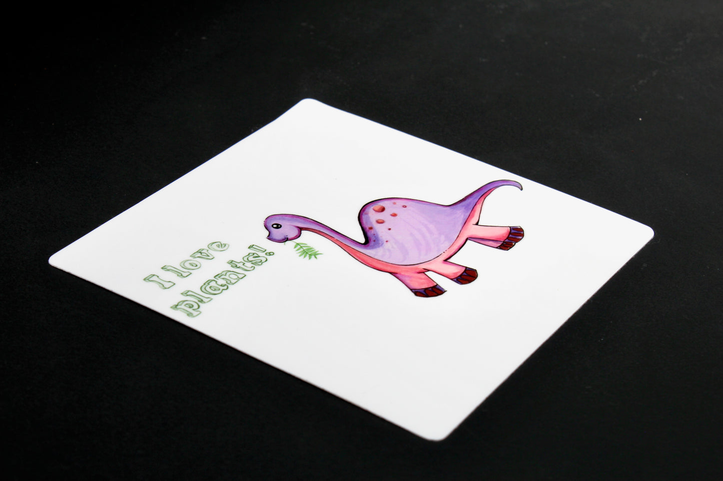 I Love Plants Brontosaurus 4" x 4" Vinyl Stickers