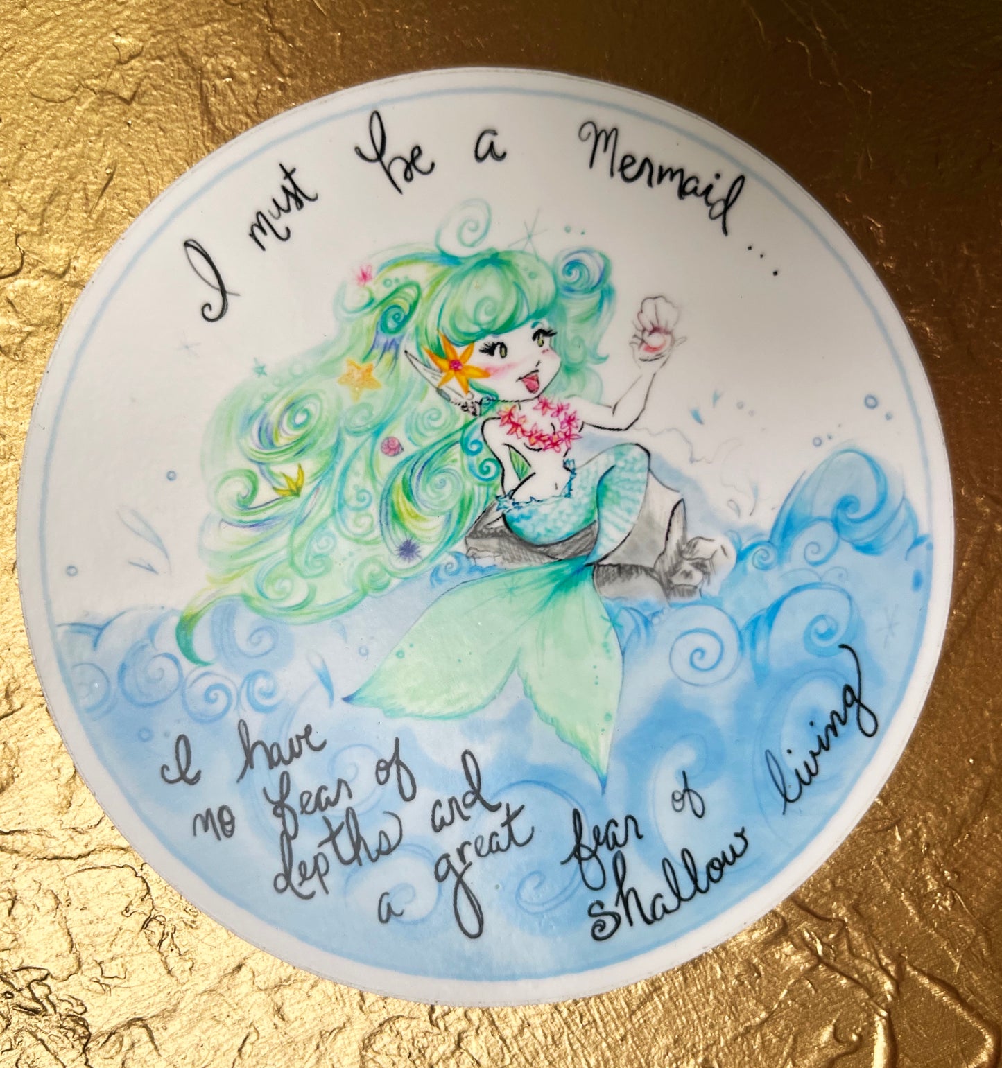 Mermaid Sticker Decal with Anaïs Nin quote