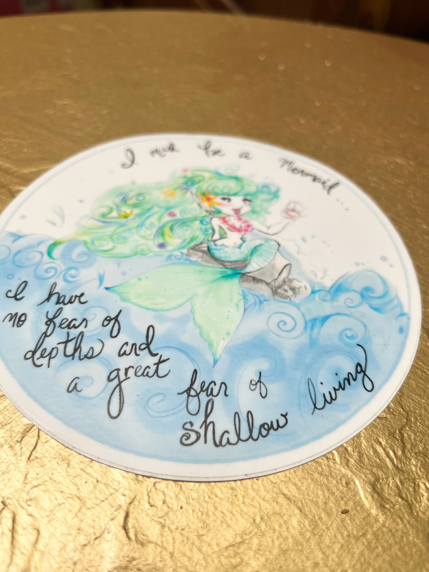 Mermaid Sticker Decal with Anaïs Nin quote