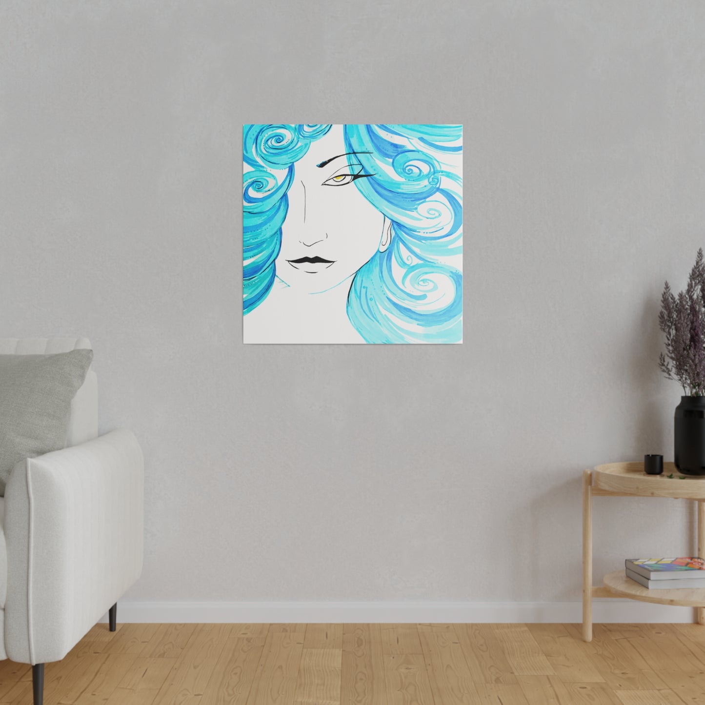 Water Goddess Wall Art Illustration on Canvas