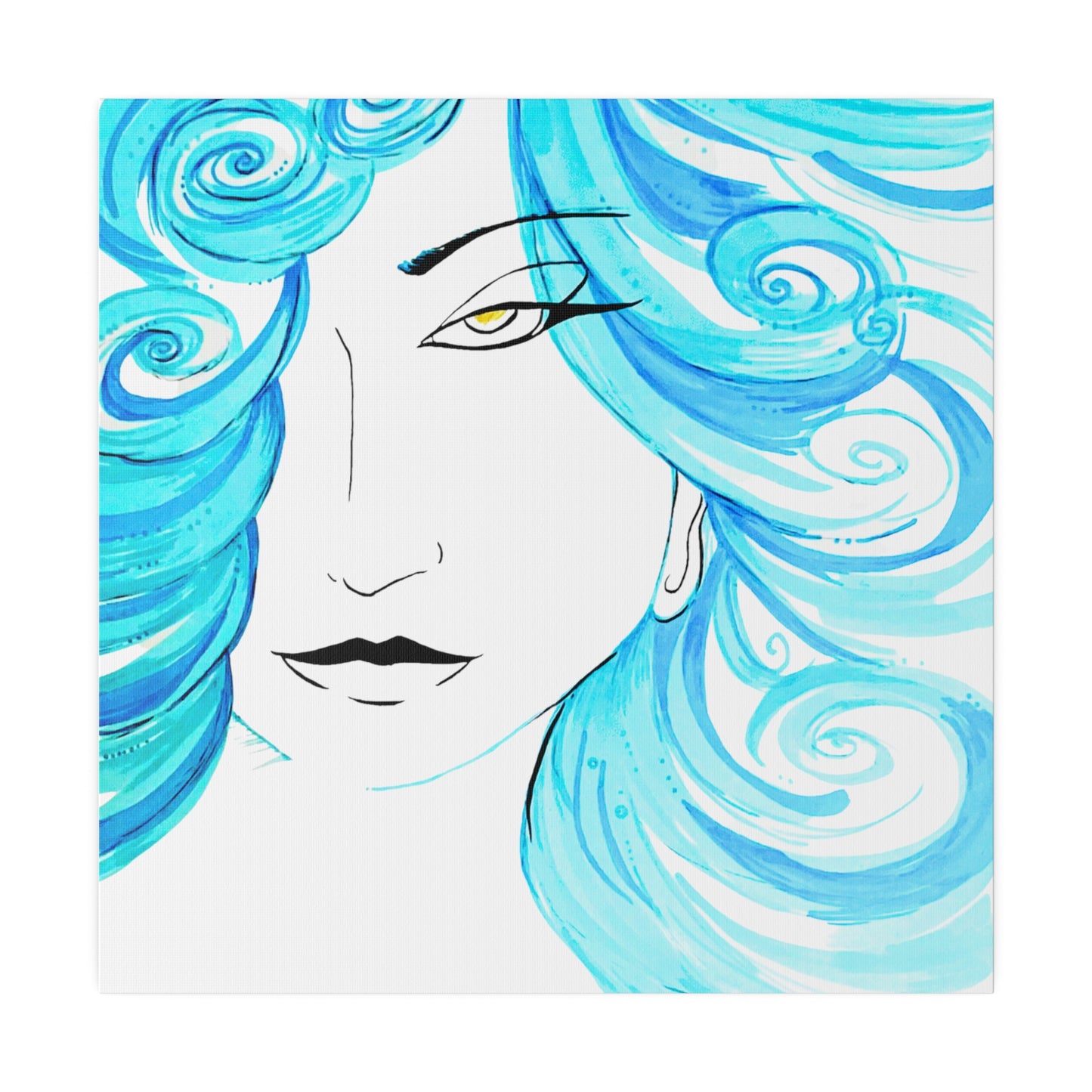 Water Goddess Wall Art Illustration on Canvas