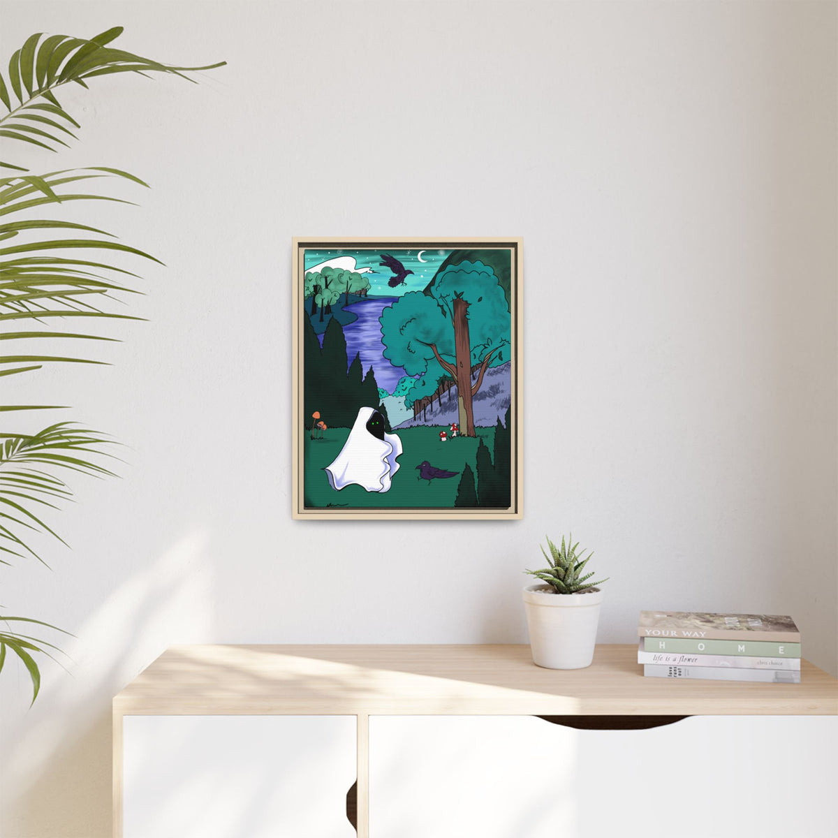 Wall Art: A Ghastly Forst Walk Framed Print on Matte Canvas by Lauryn