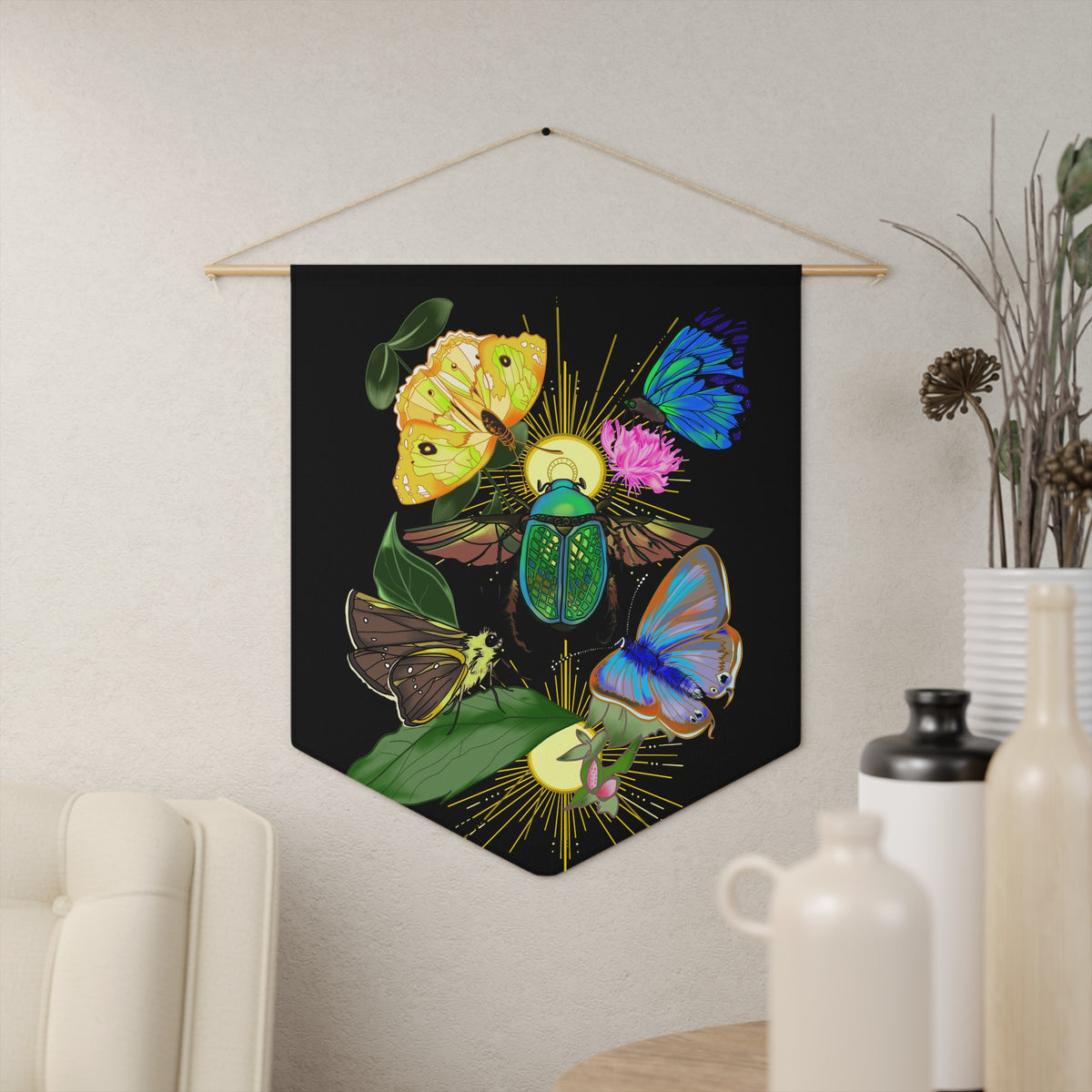 Insect Mandala Pennant Wall Art