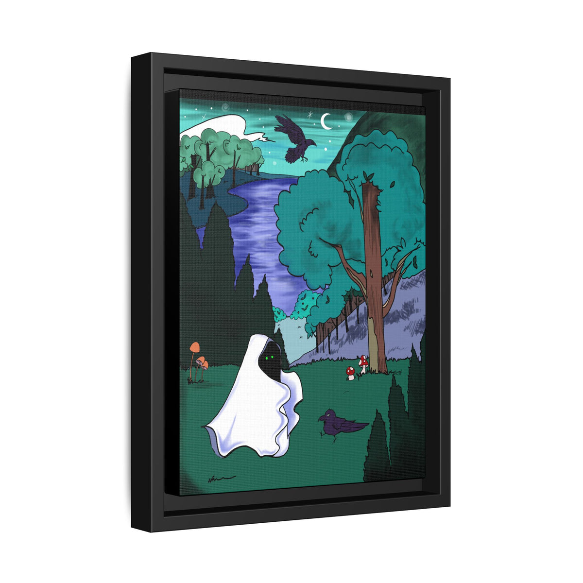 Wall Art: A Ghastly Forst Walk Framed Print on Matte Canvas by Lauryn