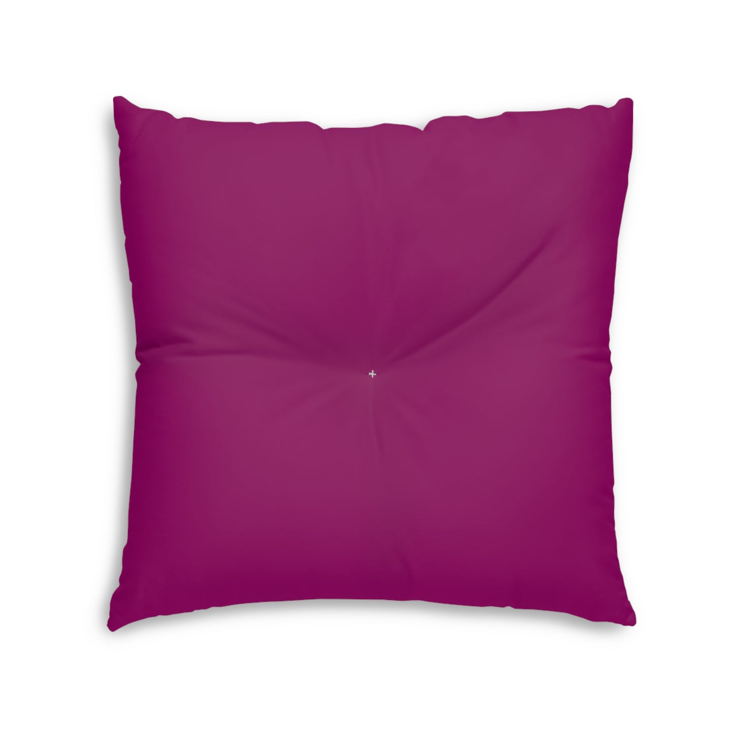 Pink Tufted  Square Floor Pillow with Star Illustration