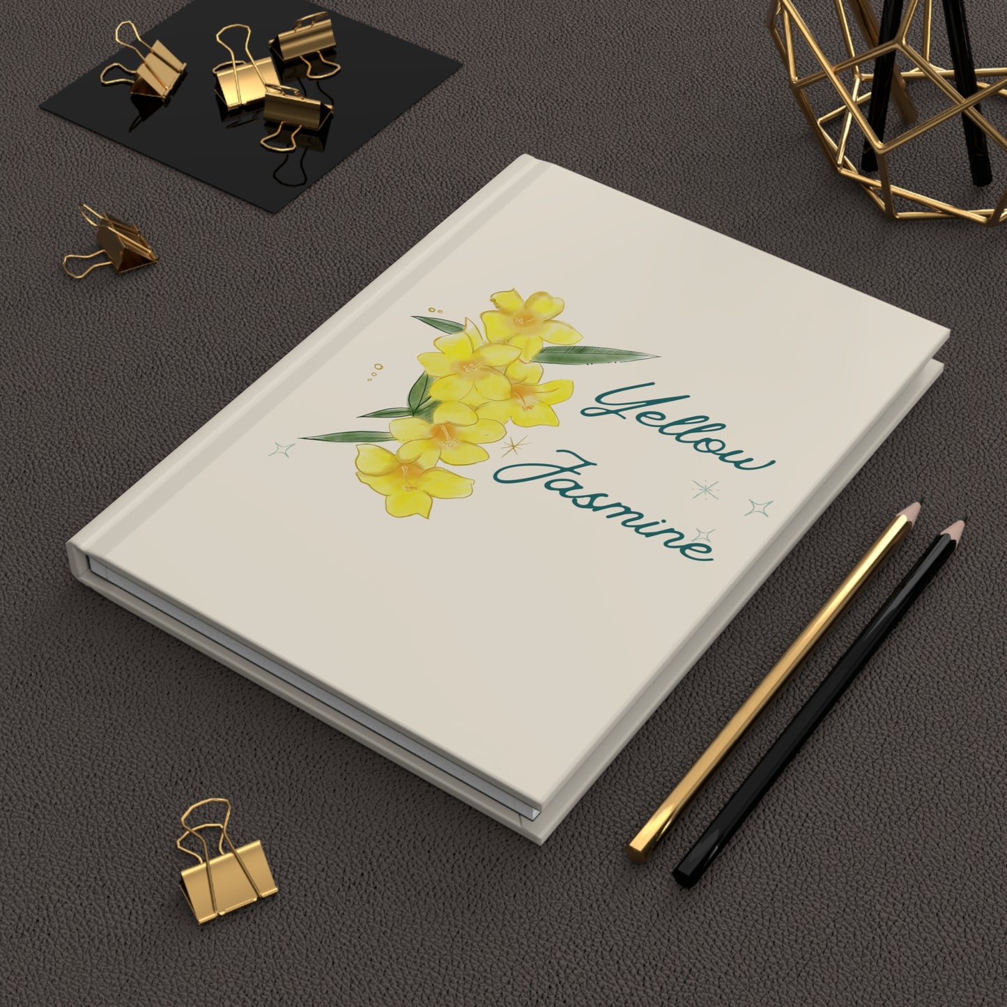 Yellow Jasmine Botanical Illustration Blank Journal
