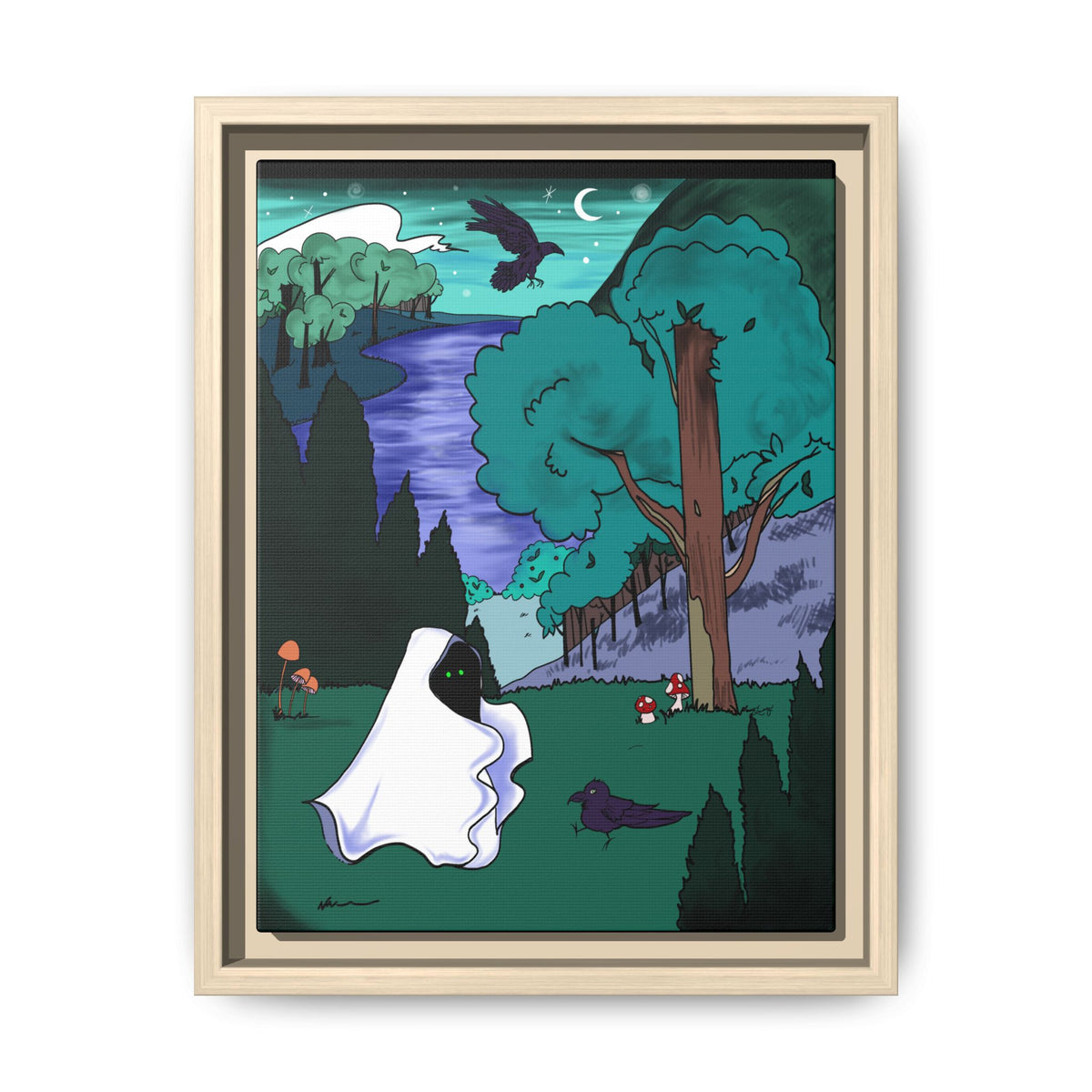 Wall Art: A Ghastly Forst Walk Framed Print on Matte Canvas by Lauryn