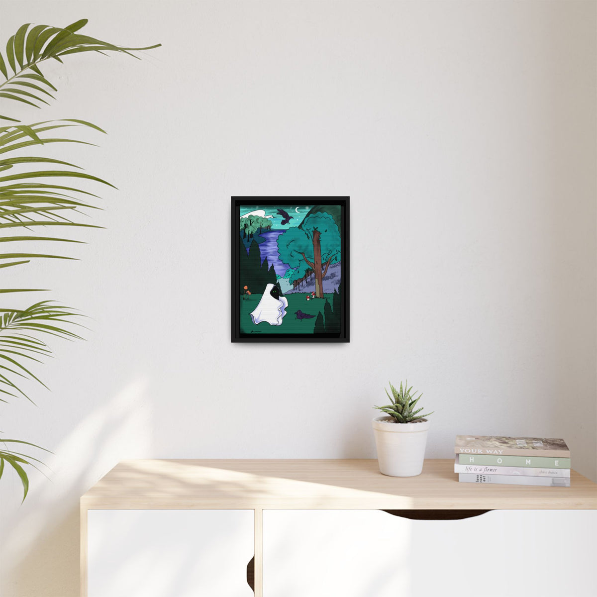 Wall Art: A Ghastly Forst Walk Framed Print on Matte Canvas by Lauryn