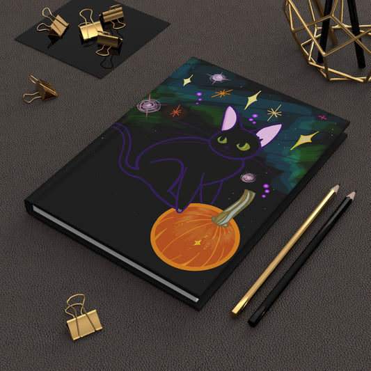 Space Pumpkin Kitty Void Blank Journal