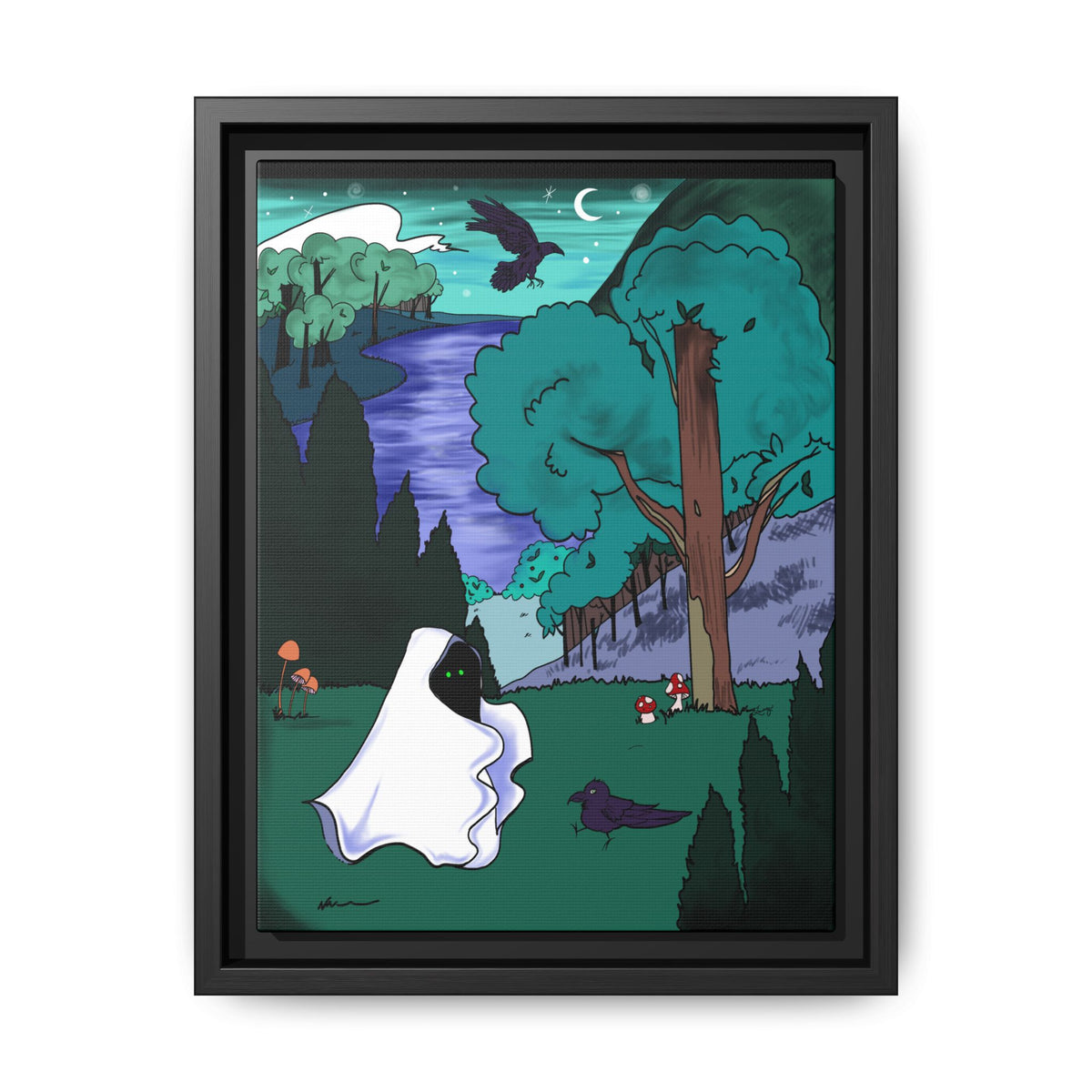Wall Art: A Ghastly Forst Walk Framed Print on Matte Canvas by Lauryn