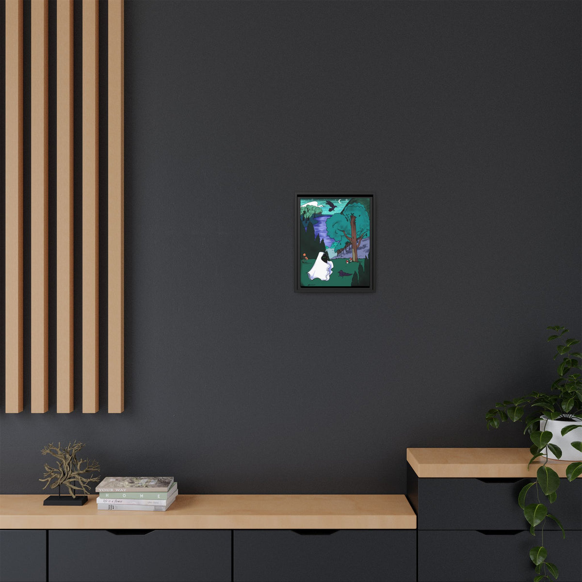 Wall Art: A Ghastly Forst Walk Framed Print on Matte Canvas by Lauryn