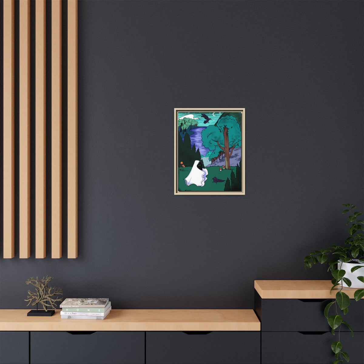 Wall Art: A Ghastly Forst Walk Framed Print on Matte Canvas by Lauryn