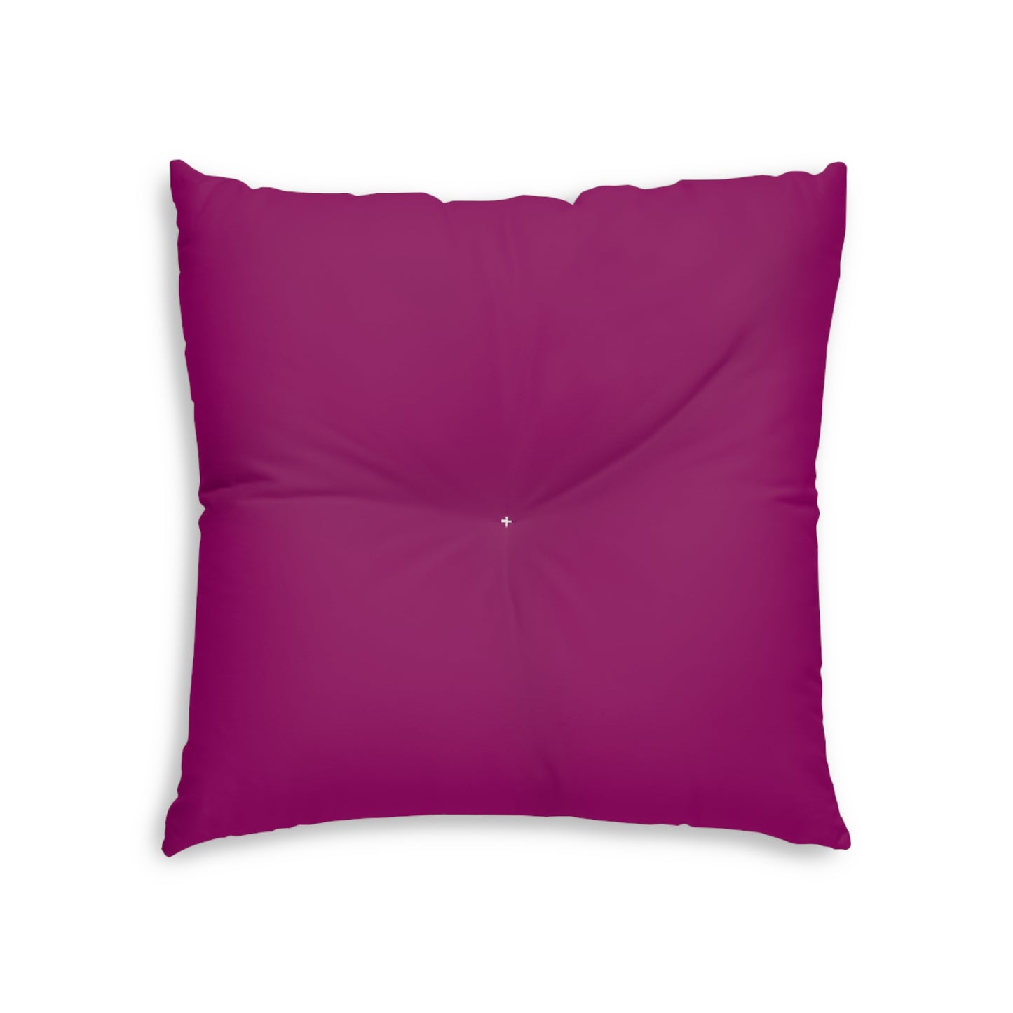 Pink Tufted  Square Floor Pillow with Star Illustration