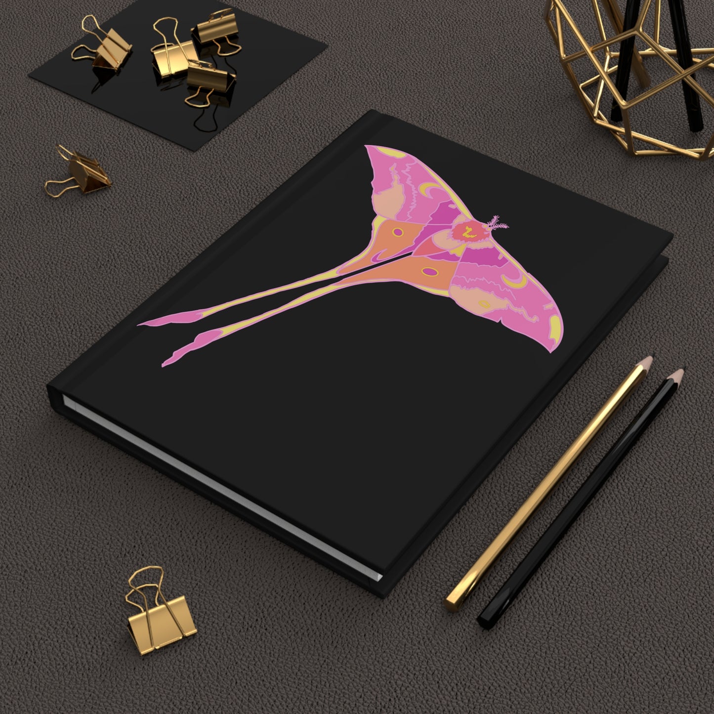 Chinese Moon Moth Blank Hardcover Journal
