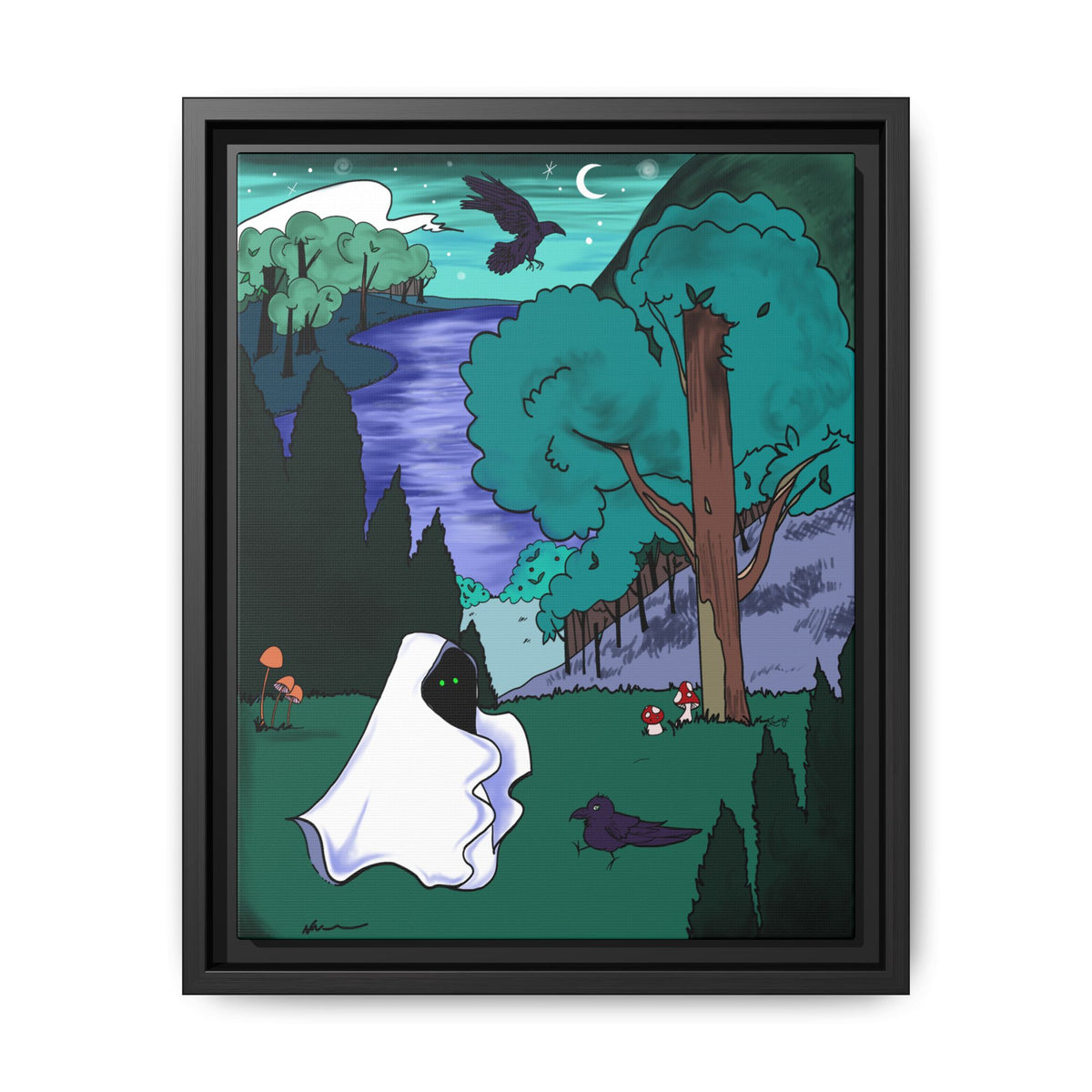 Wall Art: A Ghastly Forst Walk Framed Print on Matte Canvas by Lauryn