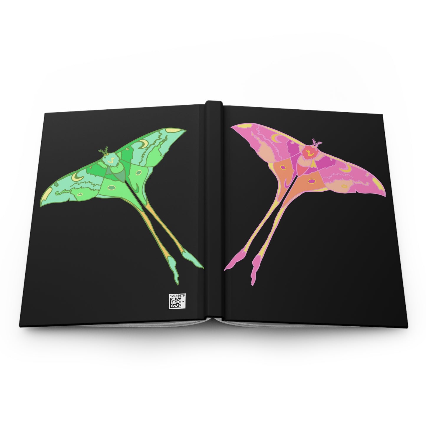 Chinese Moon Moth Blank Hardcover Journal