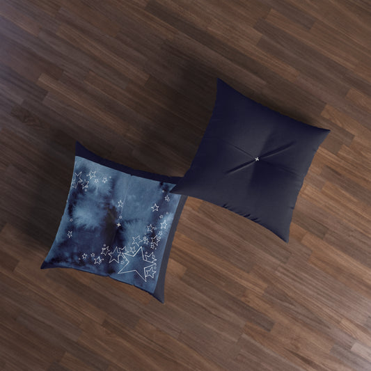 Cosmic Comfort in Indigo Hues Floor Pillow