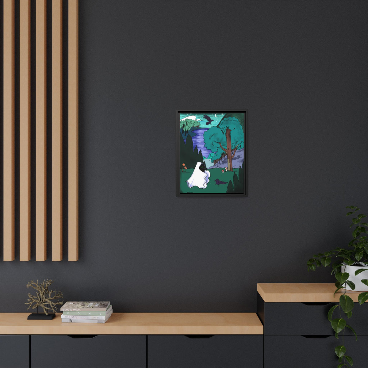 Wall Art: A Ghastly Forst Walk Framed Print on Matte Canvas by Lauryn