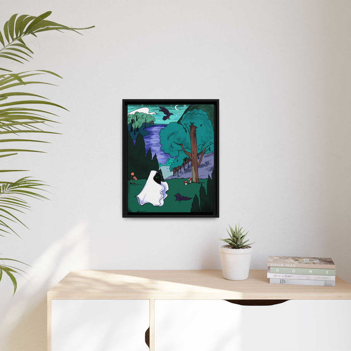 Wall Art: A Ghastly Forst Walk Framed Print on Matte Canvas by Lauryn