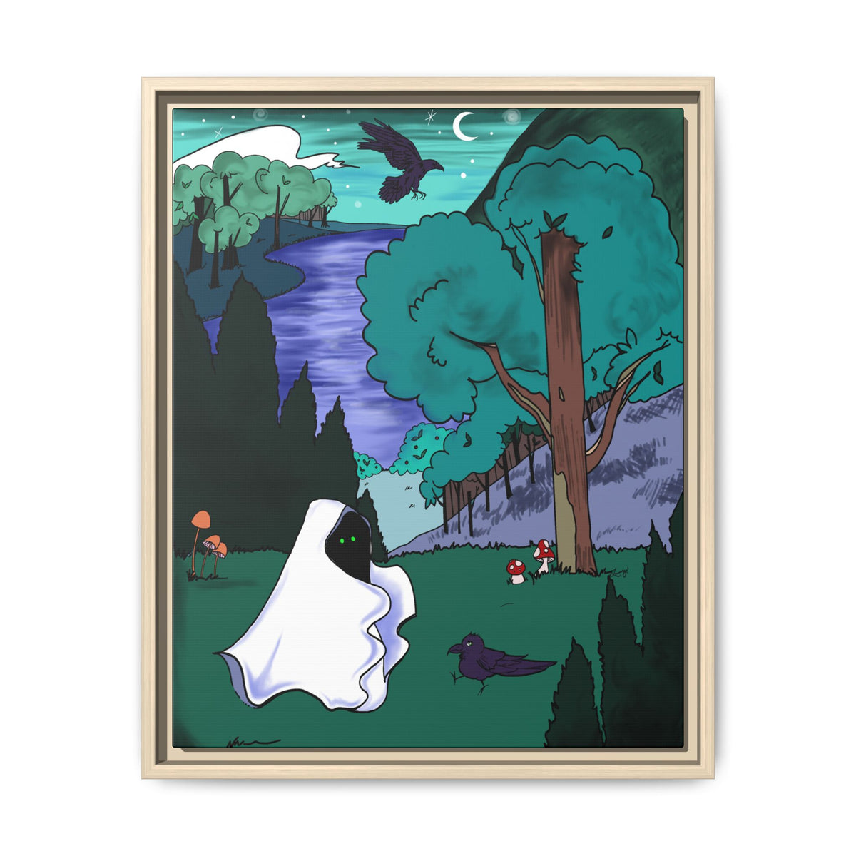 Wall Art: A Ghastly Forst Walk Framed Print on Matte Canvas by Lauryn