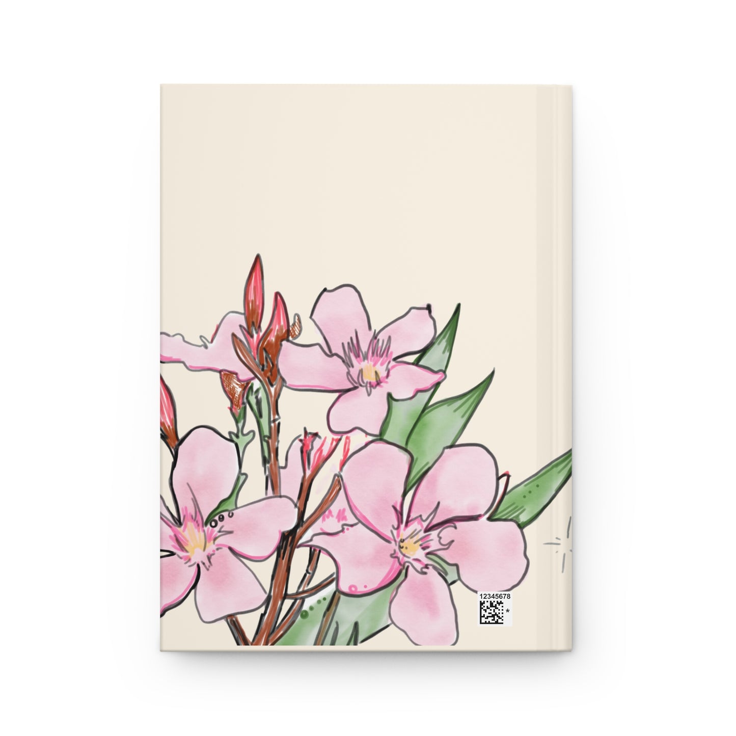 Pink Oleander Botanical Illustration Blank Journal