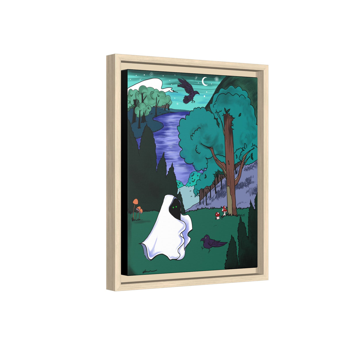 Wall Art: A Ghastly Forst Walk Framed Print on Matte Canvas by Lauryn
