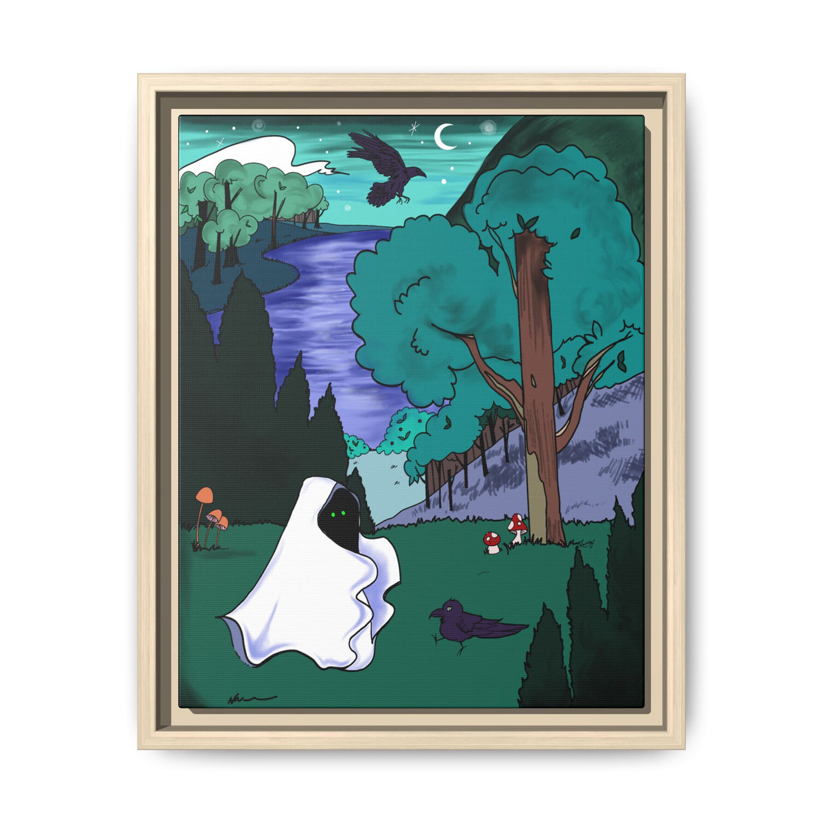 Wall Art: A Ghastly Forst Walk Framed Print on Matte Canvas by Lauryn